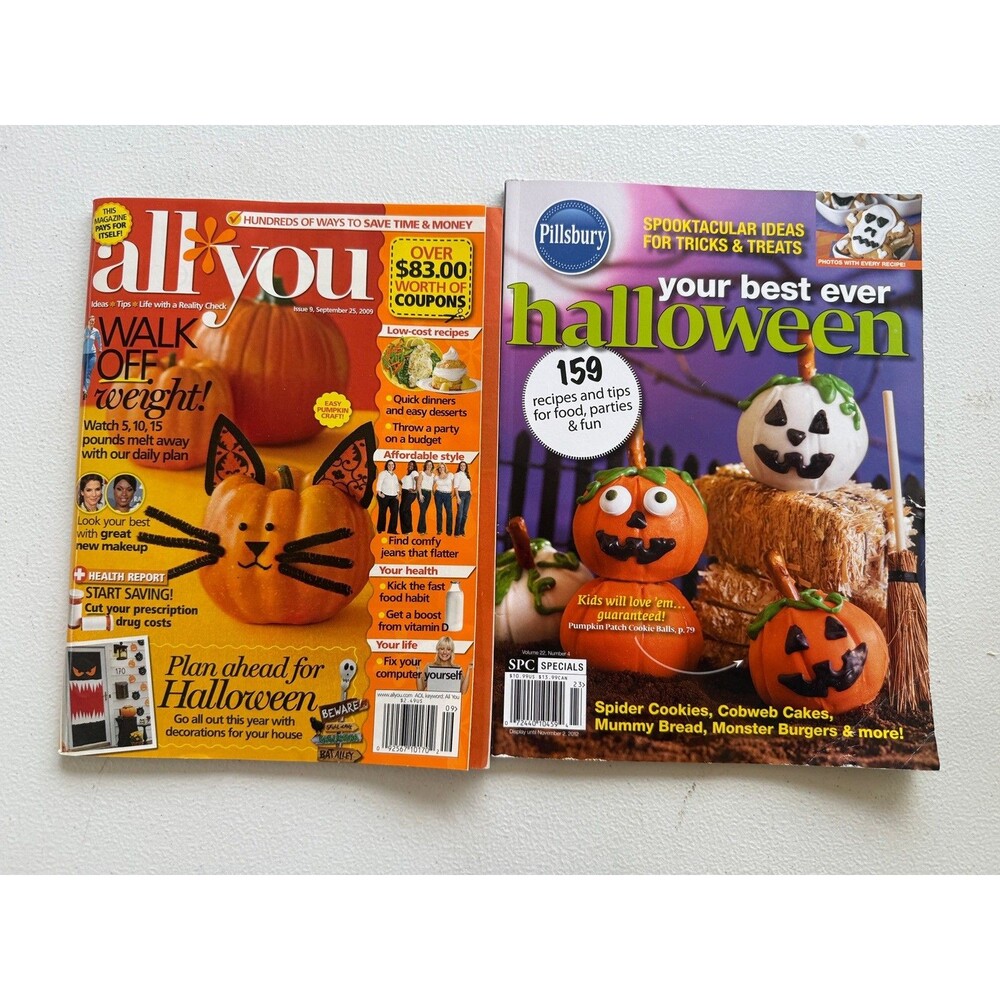 Halloween Recipes Magazine 2009 Recipes Cooking- Pumpkin Craft Fall Decor.
